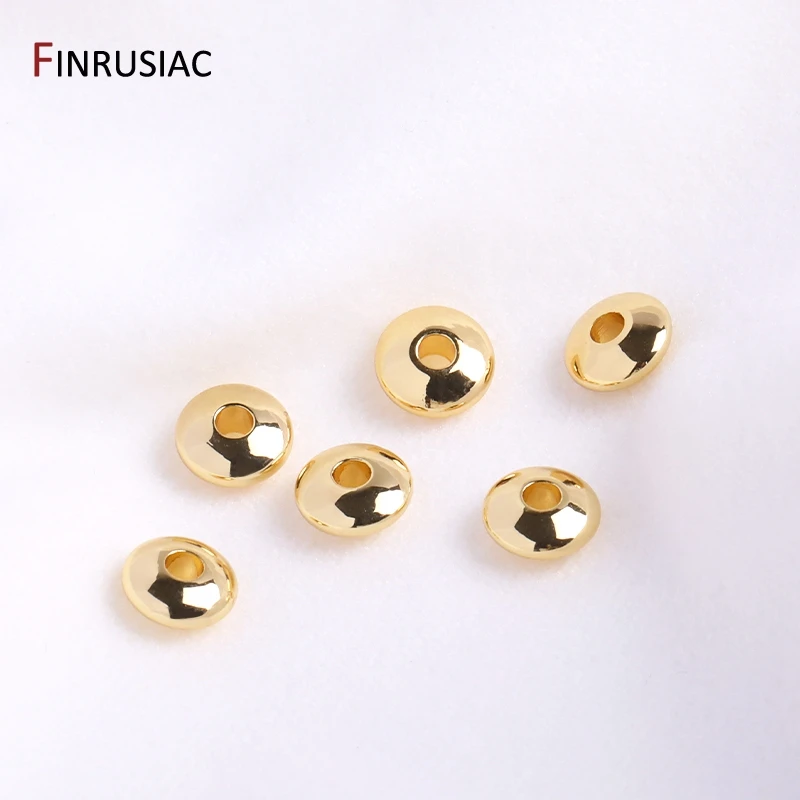 Gold Plated Brass Metal Cube Beads Saucer Beads Spacer Beads For Jewelry Making Supplies Necklace Making Findings Wholesale