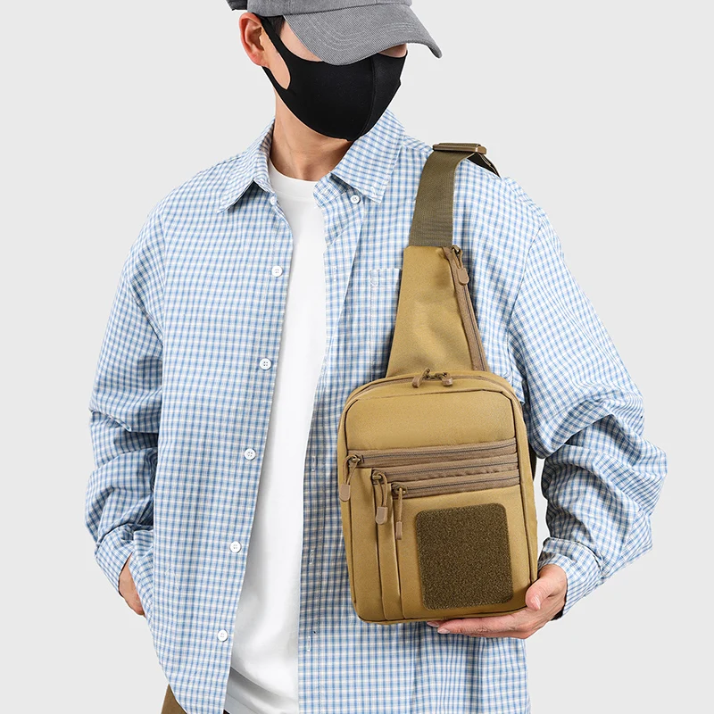 Taktische Umhängetasche für Herren – Leichte Brusttasche zum Wandern & Camping, mit sicheren Reißverschluss-Aufbewahrungstaschen – Detail 17