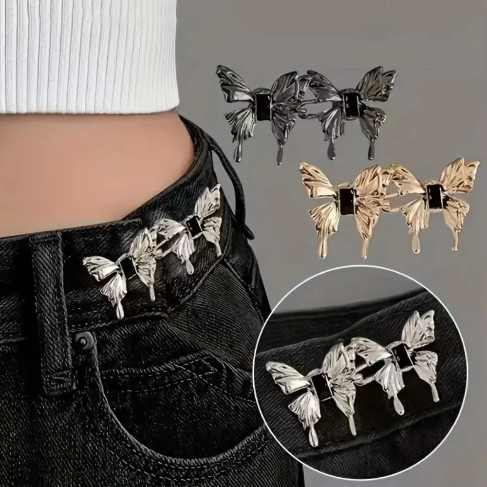 Five Pointed Star Jeans Buttons Adjustable Butterfly Waist Buckle Waist Tightening Tool Fixed Safety Pins Dress Decoration
