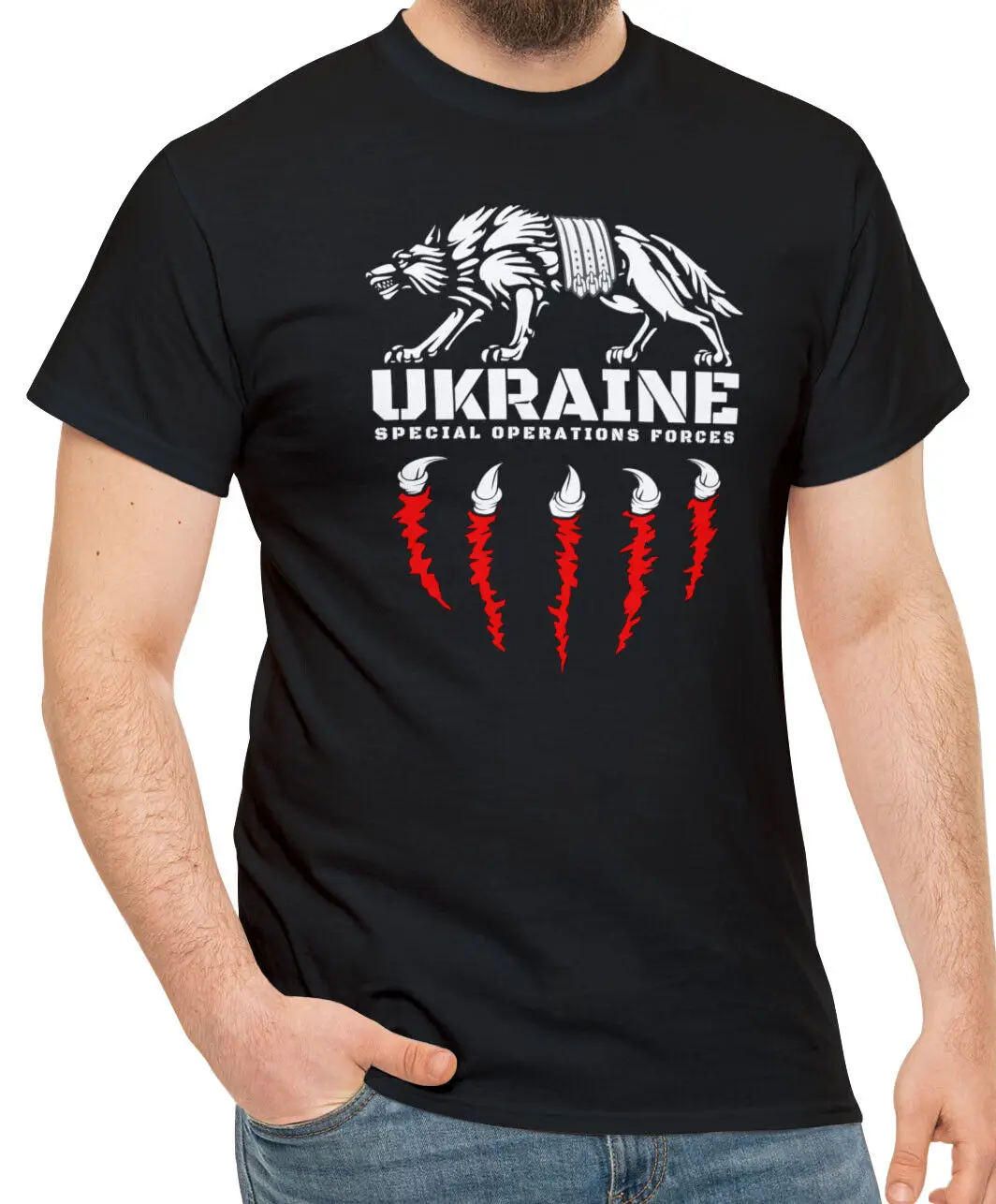 Ukraine Special Operations Forces - Spetsnaz Wolf T-Shirt Short Sleeve Casual 100% Cotton T Shirt