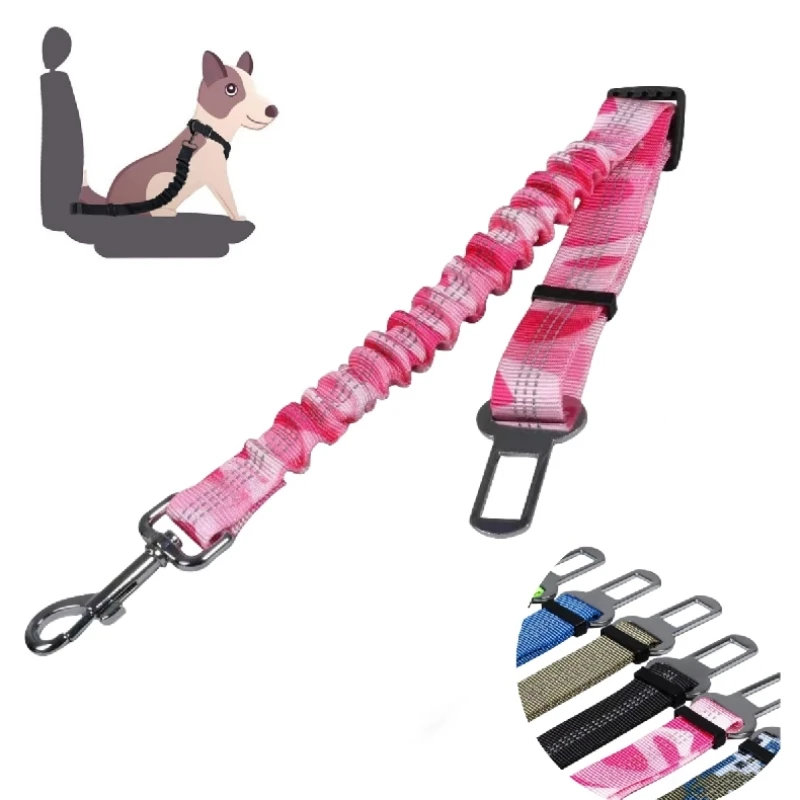 Ceinture de sécurité universelle réglable pour chat et chien, élastique et moulée, ceinture de sécurité en nylon pour véhicule, petit, moyen, grand