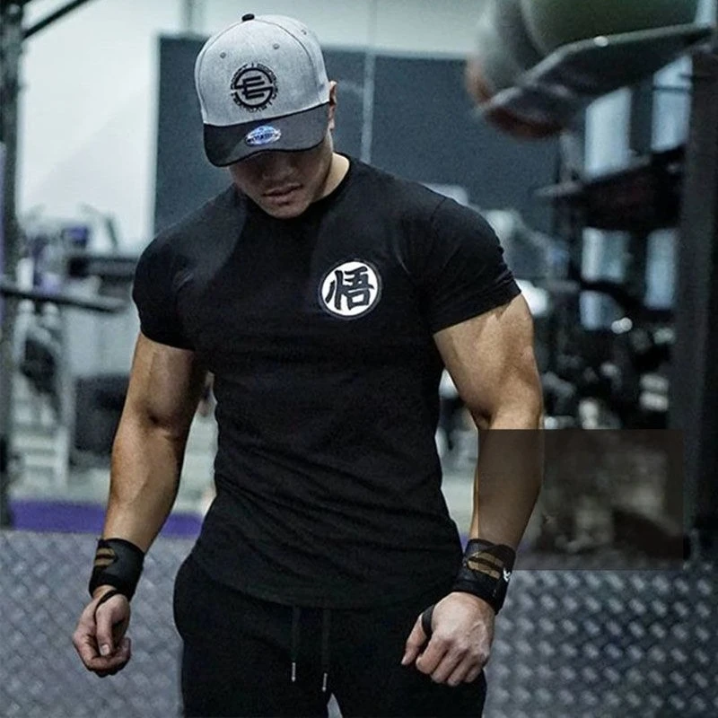 

Japanese Anime Men's Gym T-Shirt Goku Print Short Sleeves T-Shirt Summer Casual Tee Streetwear Men's Sweatshirt Women's Clothing