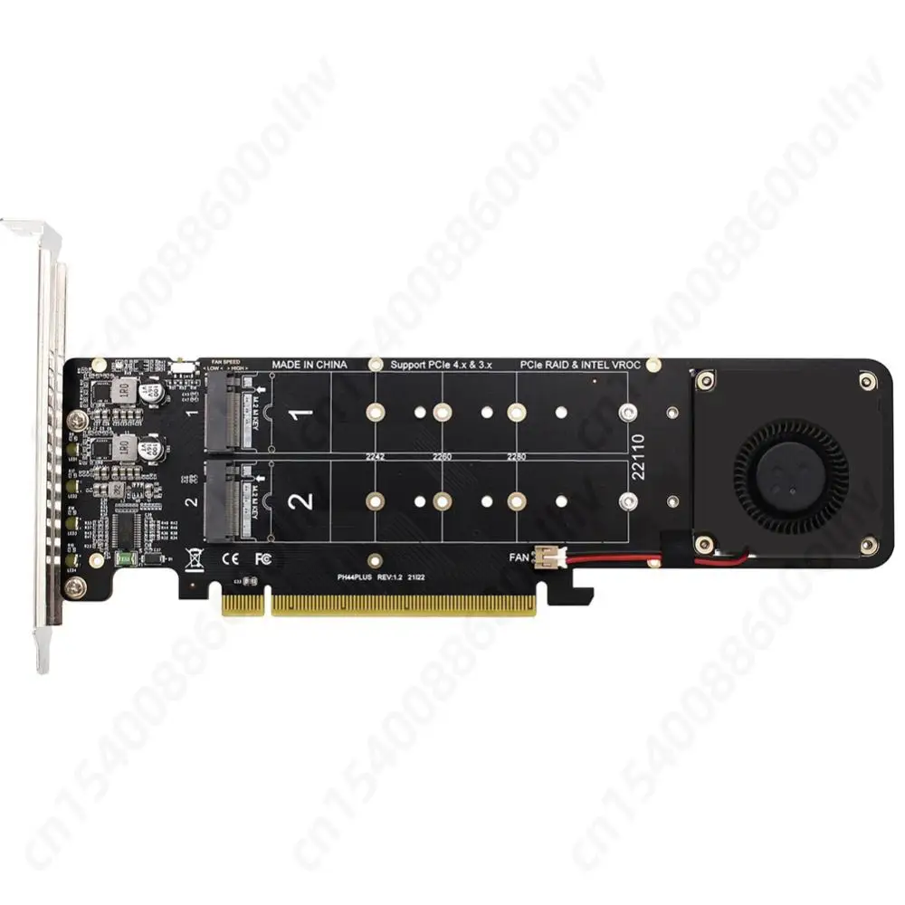 PCIeX16 To M.2 NVMe SSD Adapter Card M Key 4 NVME Expansion Card M2 NVME Extended Card Support SSD 2280/2260/2242/2230