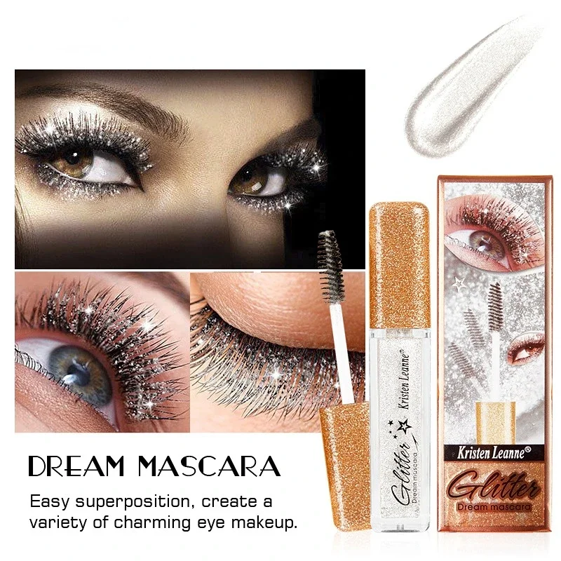 Silver Diamond Glitter Mascara Fast Dry Eyelashes Curls Extension Make-Up Waterproof Long-lasting Lengthens Eye Lash Mascara