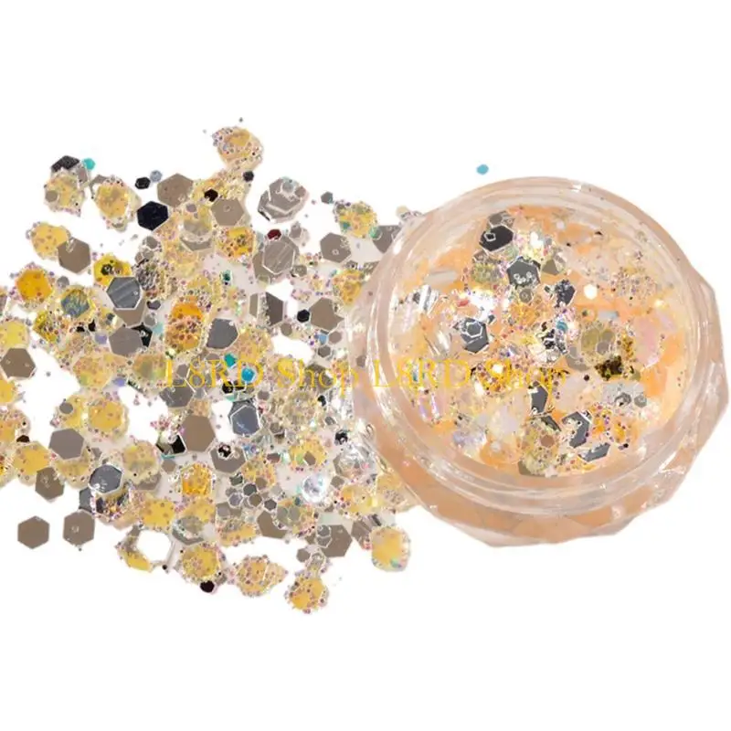 l8rdネイルスパンコールアクリルネイルのためのネイルグリッター12色3Dホログラフィックネイルアート