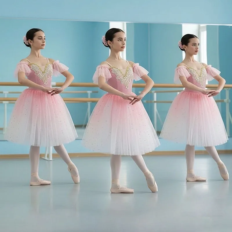 

Ballet dress Long Ballet dance show for Rock Woman's dress Tutu Ballet girl Chicken Lake Angsa Kostum Bailina