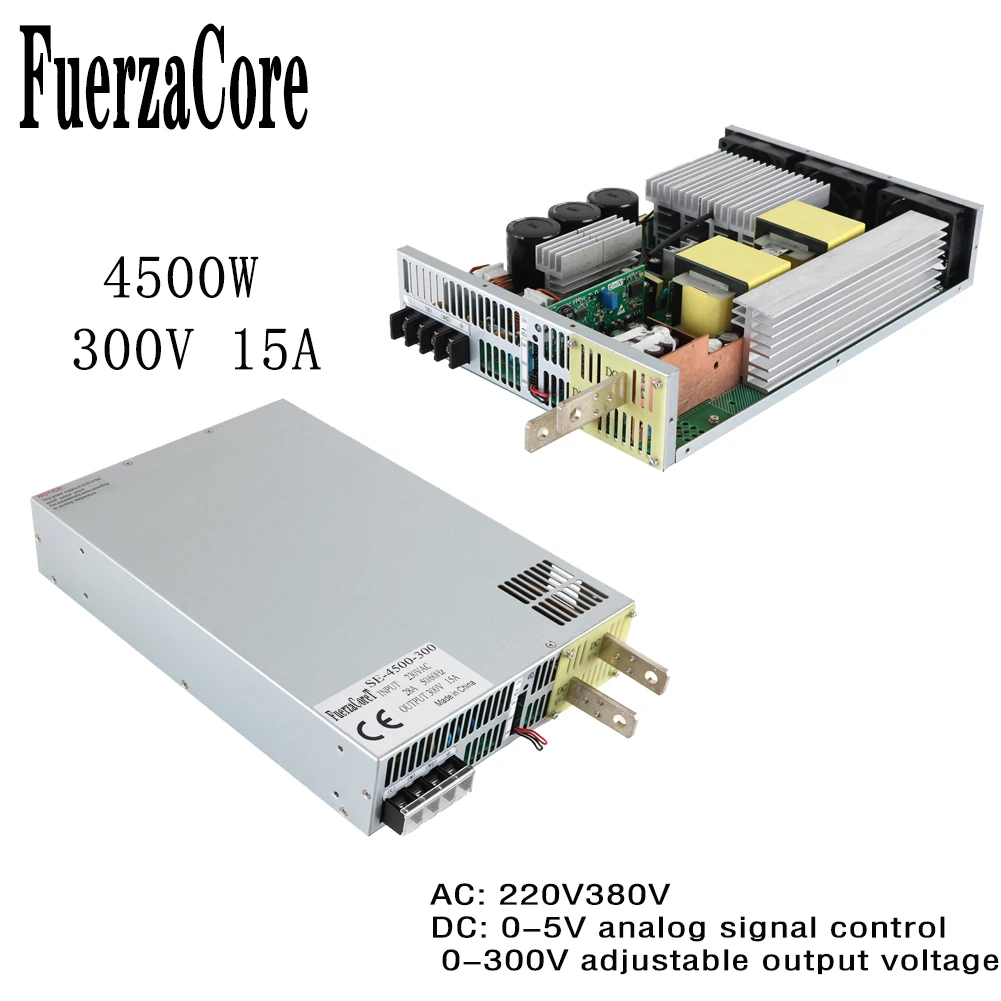

4500W 300V High Power 0-300V Adjustable 0-5V Analog Signa PLC Control PWM 220V 380V AC to DC LED CCTV Solar Power Use 300VDC