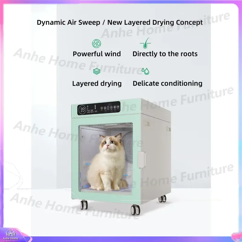 Automatic Pet Hair Dryer Box Large Capacity Intelligent Temperature Control High Efficiency for Cats Dogs Fast Drying