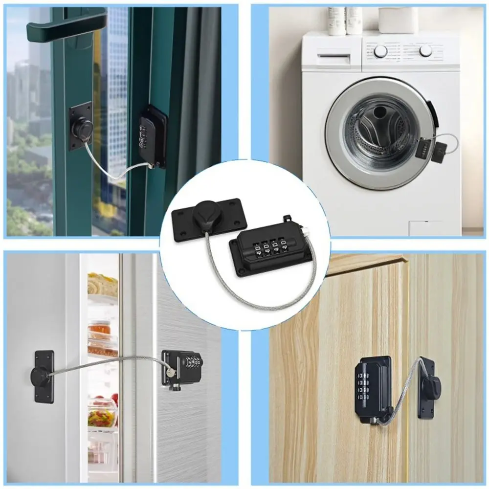 Anti-pinch Hand Safety Lock No Drilling Unisex Protection Cabinet Lock Adjustable Refrigerator Door Coded Lock for Home
