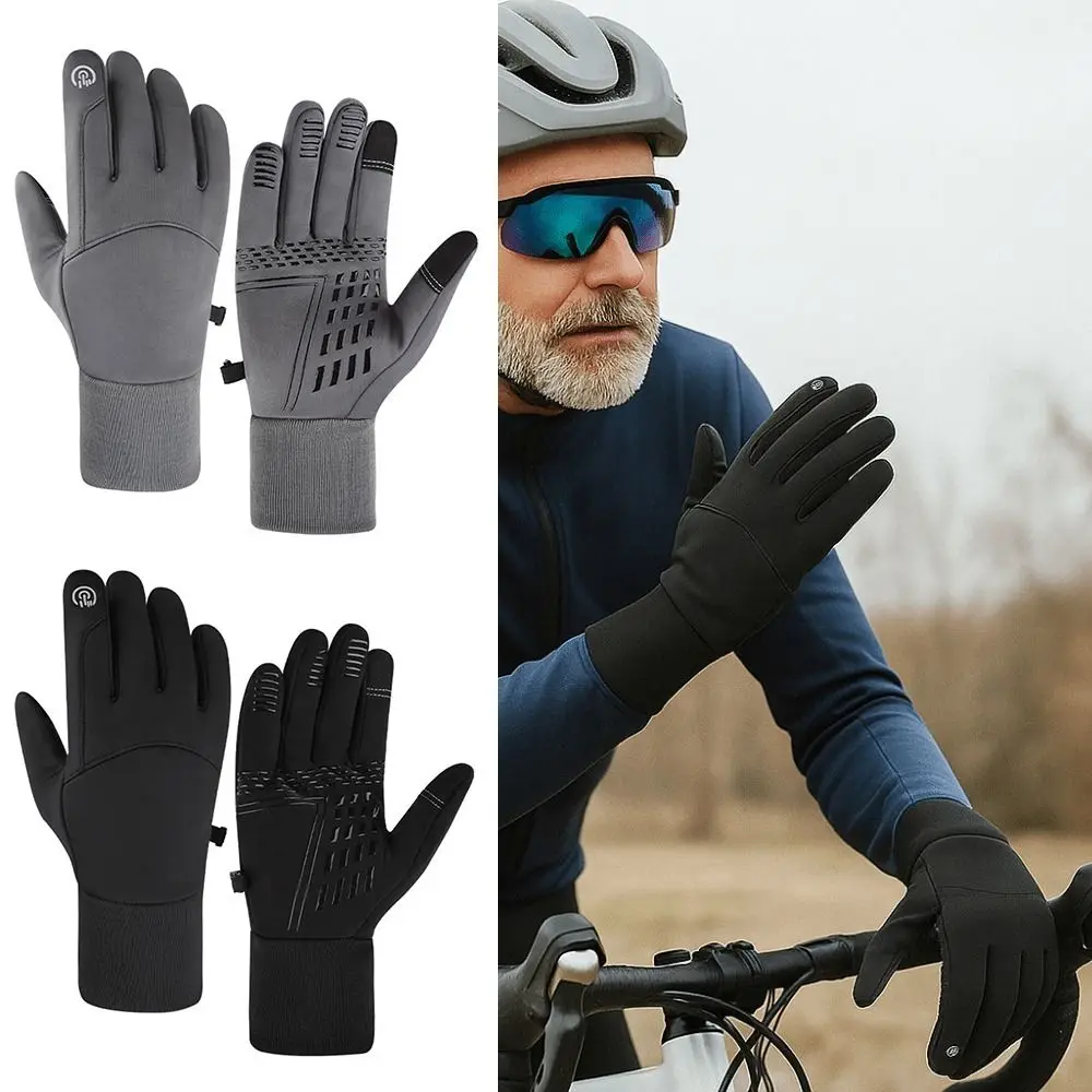 

Модные водонепроницаемые мужские перчатки, противоскользящие зимние перчатки с полным пальцем и сенсорным экраном, сохраняющие тепло, велосипедные перчатки для мужчин