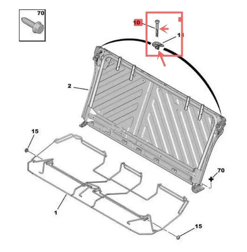 Charnière de siège arrière de voiture pour KIT, dossier de commande, guide de 2,2, plus récent, authentique, 206, 207, C2, 8957GE