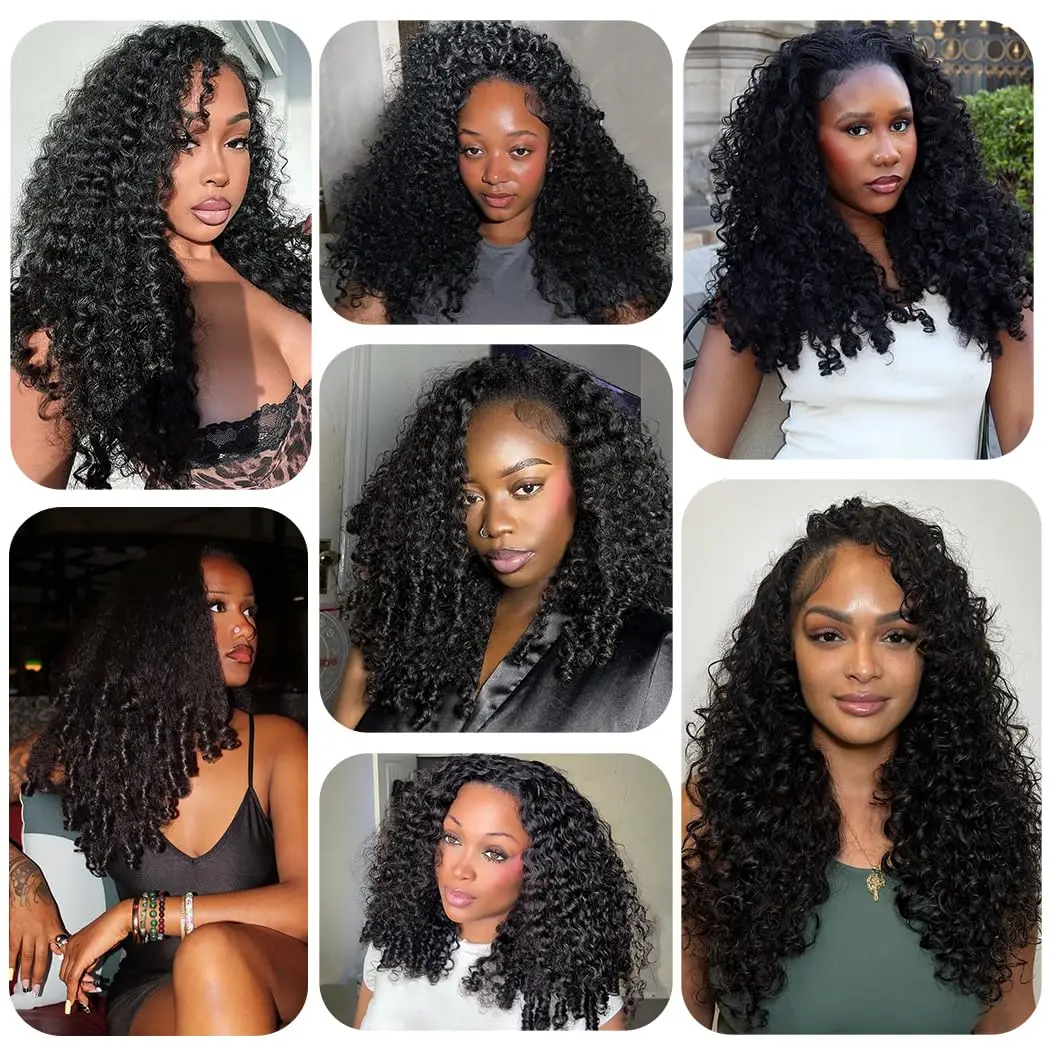 البورمية مجعد نصف شعر مستعار الفيتنامية غلويليس باروكة من شعر طبيعي مع الرباط مقاطع سلس آلة صنع شعر مستعار موجة عميقة نصف شعر مستعار #6