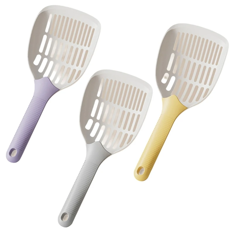 

3pcs Washable Cats Litter Scooper Poop Shovel Reduces Dust Long Handle Scooper