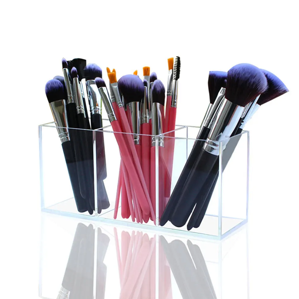 

2Pcs Pen Cosmetics ganizer Box Acrylic Desk ganizer for Pens Makeup Brushes Lightweight Smooth Practical Container