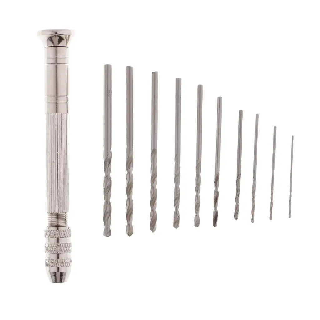 Punte elicoidali multifunzionali da 11 pezzi morsa a perno di precisione Mini punte per trapano a mano Set utensili rotanti