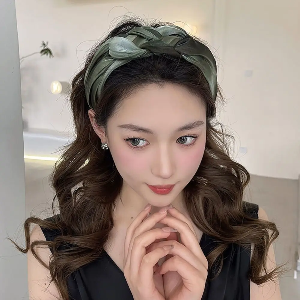 

Makeup Headwear Wide Edge Mesh Wash Face Korean Style Headband Hair Accessories Twisted Braid Hair Hoop Women Headband
