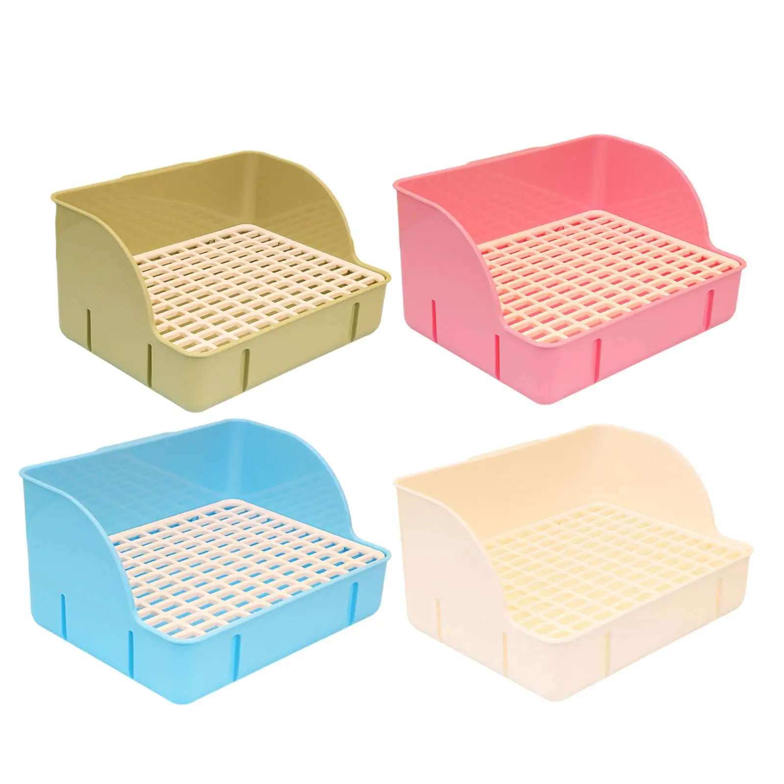 Rabbit Litter Box Pee Pan Tray Pet Toilet Corner Toilet Box Litter Pan Bunny Trainer for Small Animals Chinchillas Rats