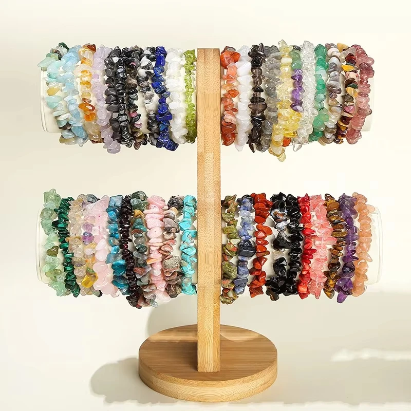 Wholesale 5-8mm Natural Stone Chips Tiger Eye Agates Crystal Gravel Stretch Bracelets Bohemian Women Reiki Heal Jewelry Gifts