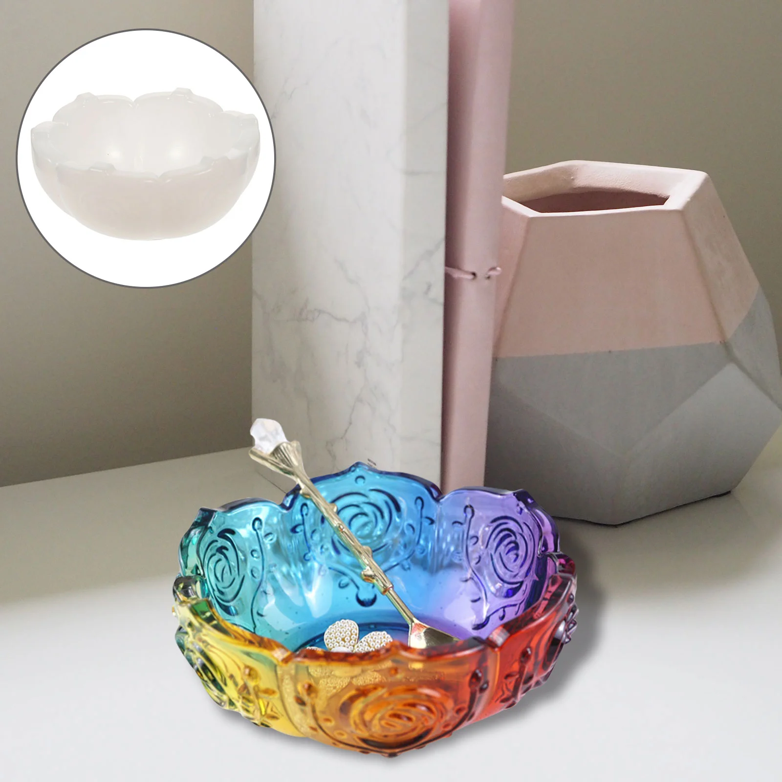 

Mold Decorative Jewelry Tray Fruit Dish Resin Trinket Silica Gel DIY Mould Silicone Trays