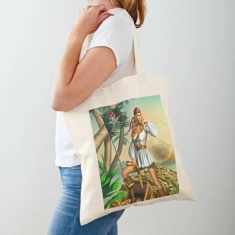 Pirate Girl Tote Bag tote bag men's personalized tote Customizable bag
