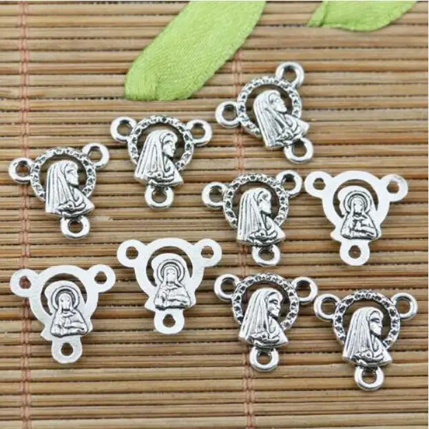 40pcs 13.6*13.9mm hole 1.7mm tibetan silver color religious 3holes connector EF2313