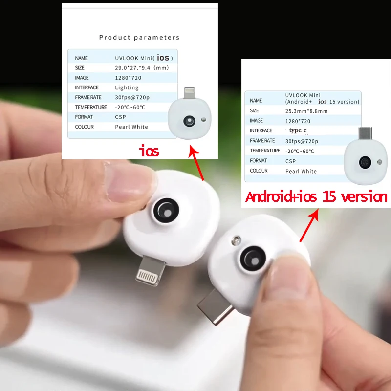 Mini-UV-Kamera, tragbarer Sonnenschutz-Test für Gesichts-Sonnenschutz und Make-up-Entfernung, Sonnenschutz-Erkennung für Telefon