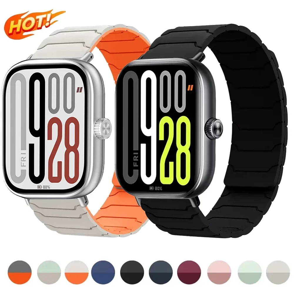 Sport-Silikonarmband für Redmi Watch 5 4, Magnetband, weiches, bequemes Armband für Xiaomi Mi Band 9 Pro 8 Pro Armband Correa