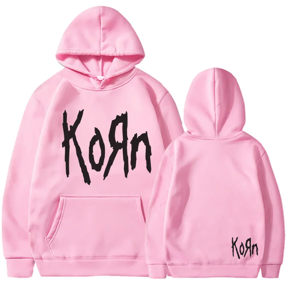 Korn Rock Band Letter Hoodie Men Women Hip Hop Harajuku Hoodies Leisure High Street Sweatshirt Autumn Winter Unisex Sweatshirts