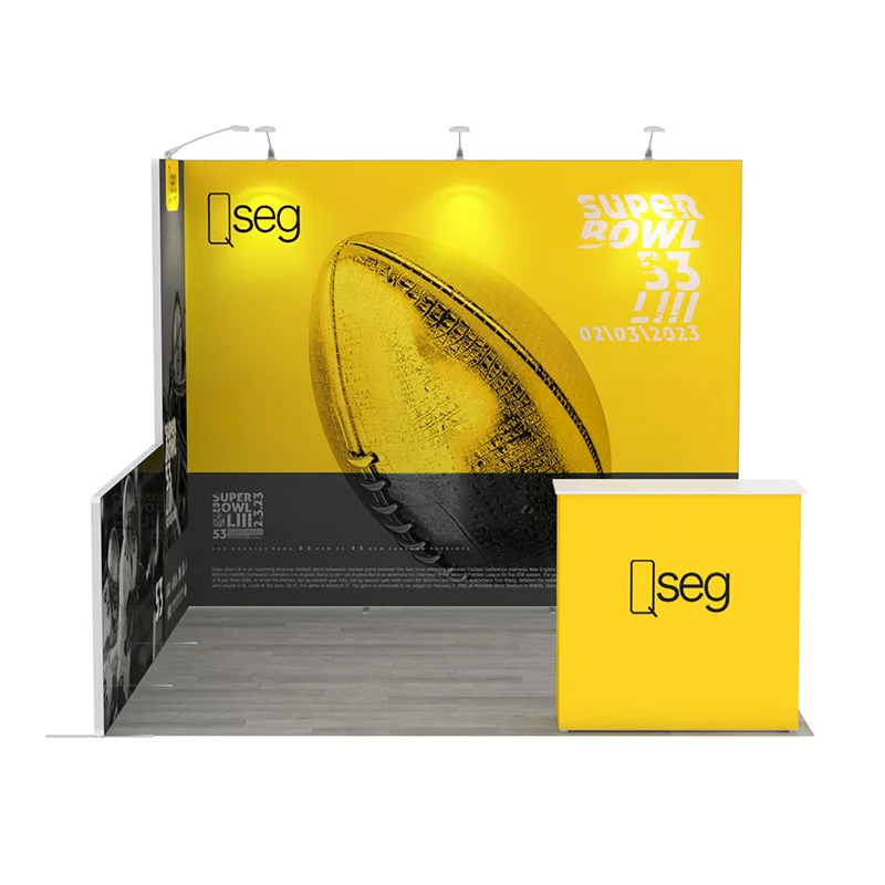 Modular Portable Aluminum Frames10x10 Display Booth Tradeshow Display Corner Stand with Half Side Wall