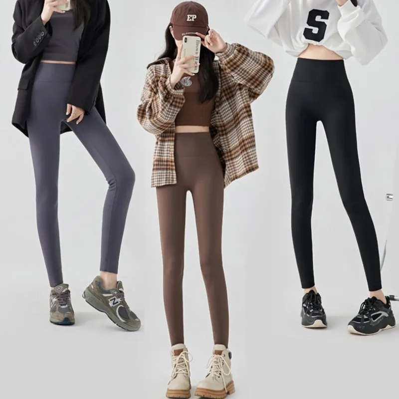 Otoño Invierno Casual mujer Leggings ropa interior térmica cintura polar pantalones cálidos ajustados para mujer pantalones de Cachemira 2025