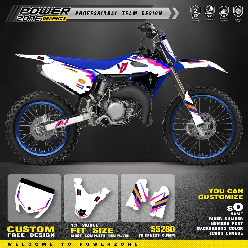 PowerZone For YAMAHA YZ85 2025 Custom Team Motorcycle Graphics Decals Stickers Kit For YAMAHA YZ85 2022 2023 2024 2025 85  03