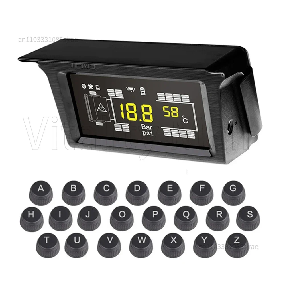 

Автоматический беспроводной цифровой датчик Tpms, солнечное давление в шинах 6, 8, 10, 14, 16, 18, 22, 26 колес, система контроля шин Tpms для грузовых автомобилей