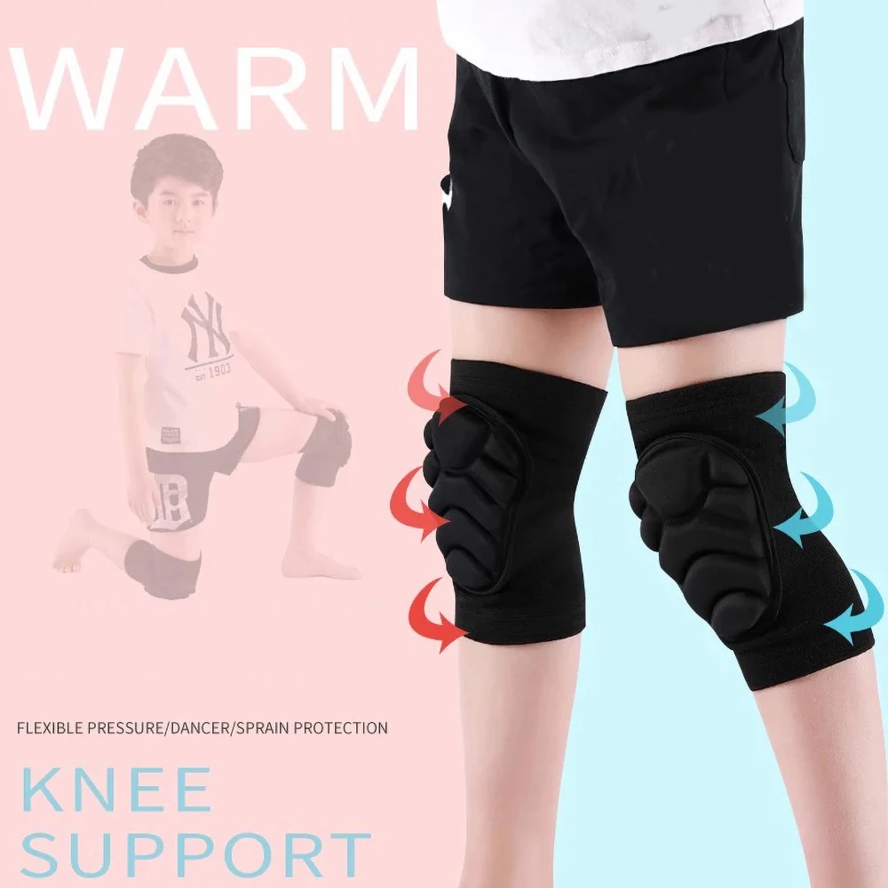1 Pair Kids Sports Thick Sponge Knee Pads Elbow Sleeves Guard Collision Avoidance Protective Kneepads for Skate Soccer Football