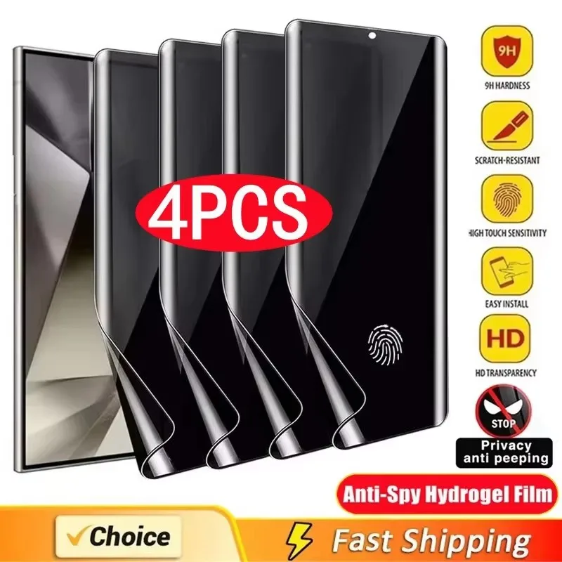 Protector de pantalla antiespía para Samsung S26 S23 S22 S21 S20Ultra Plus, película de hidrogel de privacidad, Samsung S25 Edge S24 S23 S21FE, 3-4 Uds.