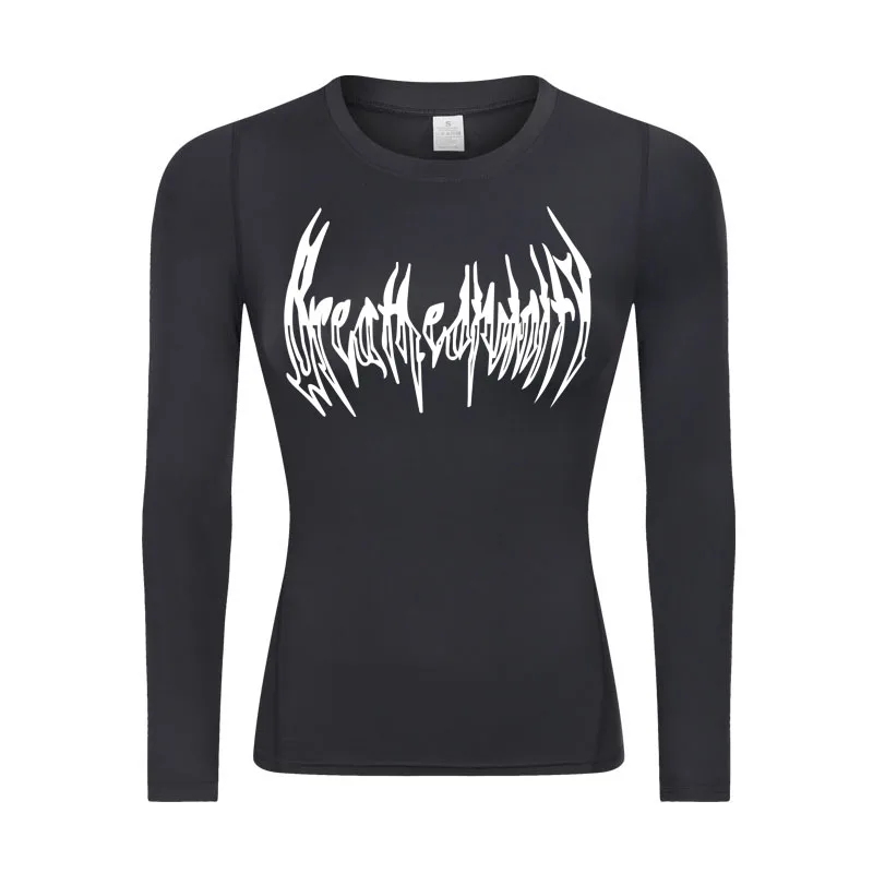 Women's Running T-Shirt Compression Long Sleeve Shirt Fitness Sun Protection Base Layer Skin Quick Drying Gym Yoga Workout Top