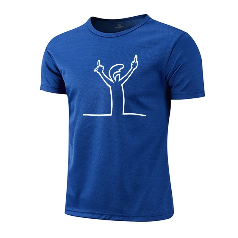 Schnelltrocknendes Rundhals-Sport-T-Shirt Fitness-Shirt Trainer-Laufshirt Herren Atmungsaktive Sportbekleidung Marathon Weiches Kühles Oberteil