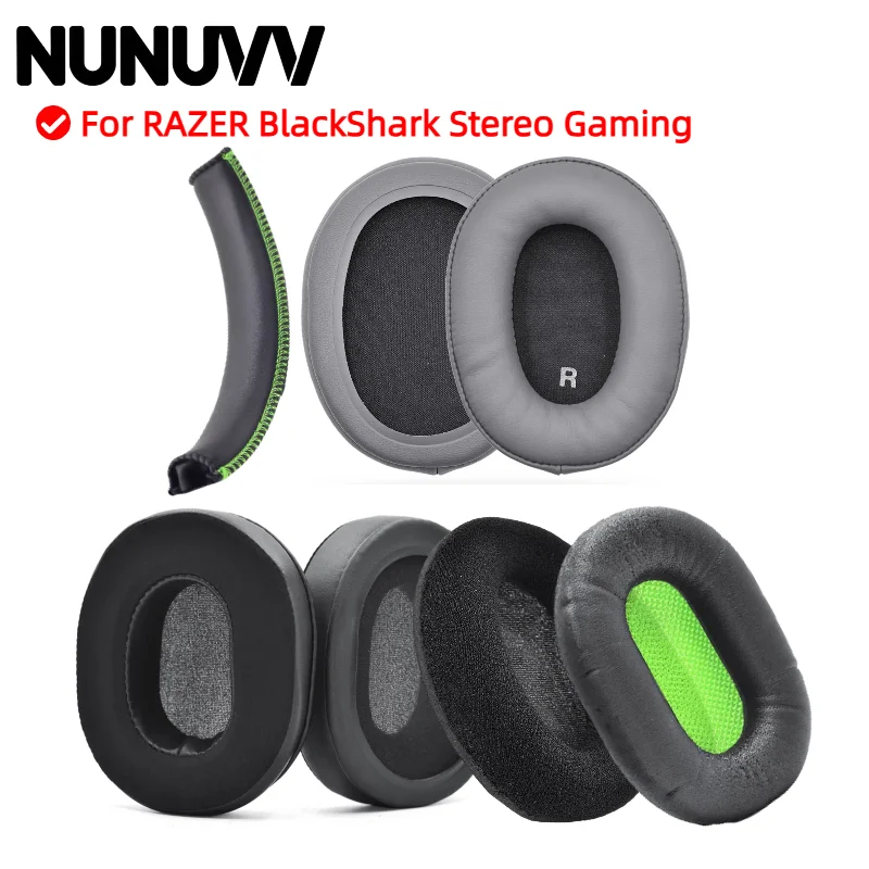 

NUNUVV Replacement foam Ear Pads pillow Cushion Cover For RAZER BlackShark Stereo Gaming Gaming Headphone Headset EarPads