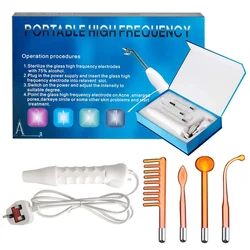 Portable Handheld High Frequency Skin Therapy Wand Machine for Acne Treatment Skin Tightening Wrinkle Reducing