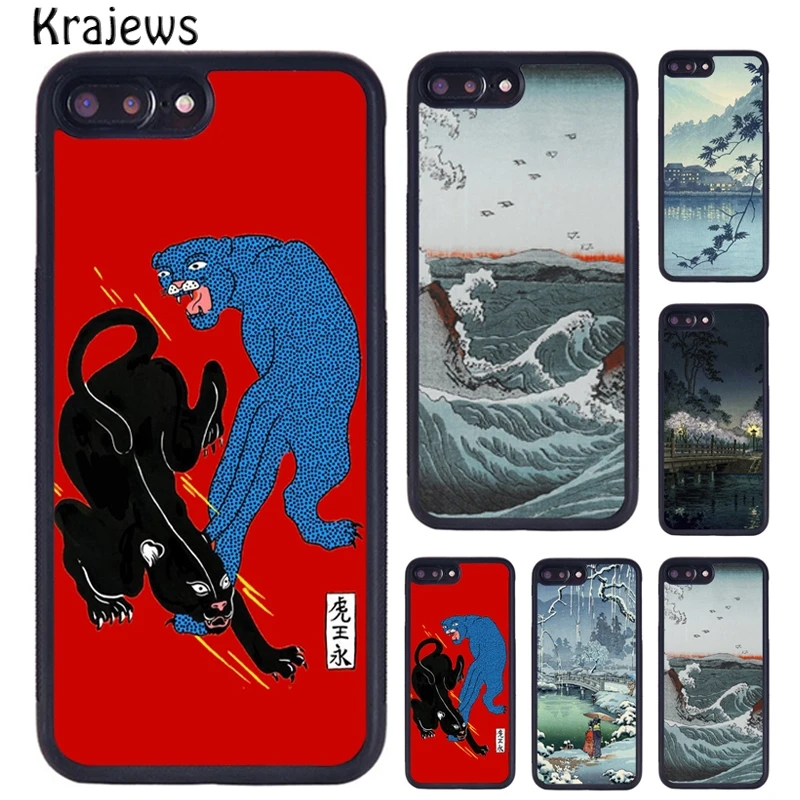 Krajews Ukiyo-e Japanese style Art Accessories Phone Case For iPhone 16 15 14 Plus 11 12 mini 13 Pro XR XS Max coque