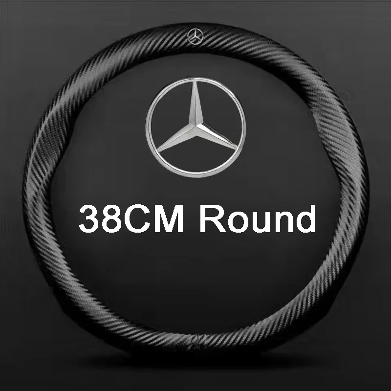 

Car Logo Steering Wheel Cover For Mercedes-Benz W210 W211 W212 W221 W222 A C E G S R CLS CLA CLK SLK GLA GLB CLA Car Accessories