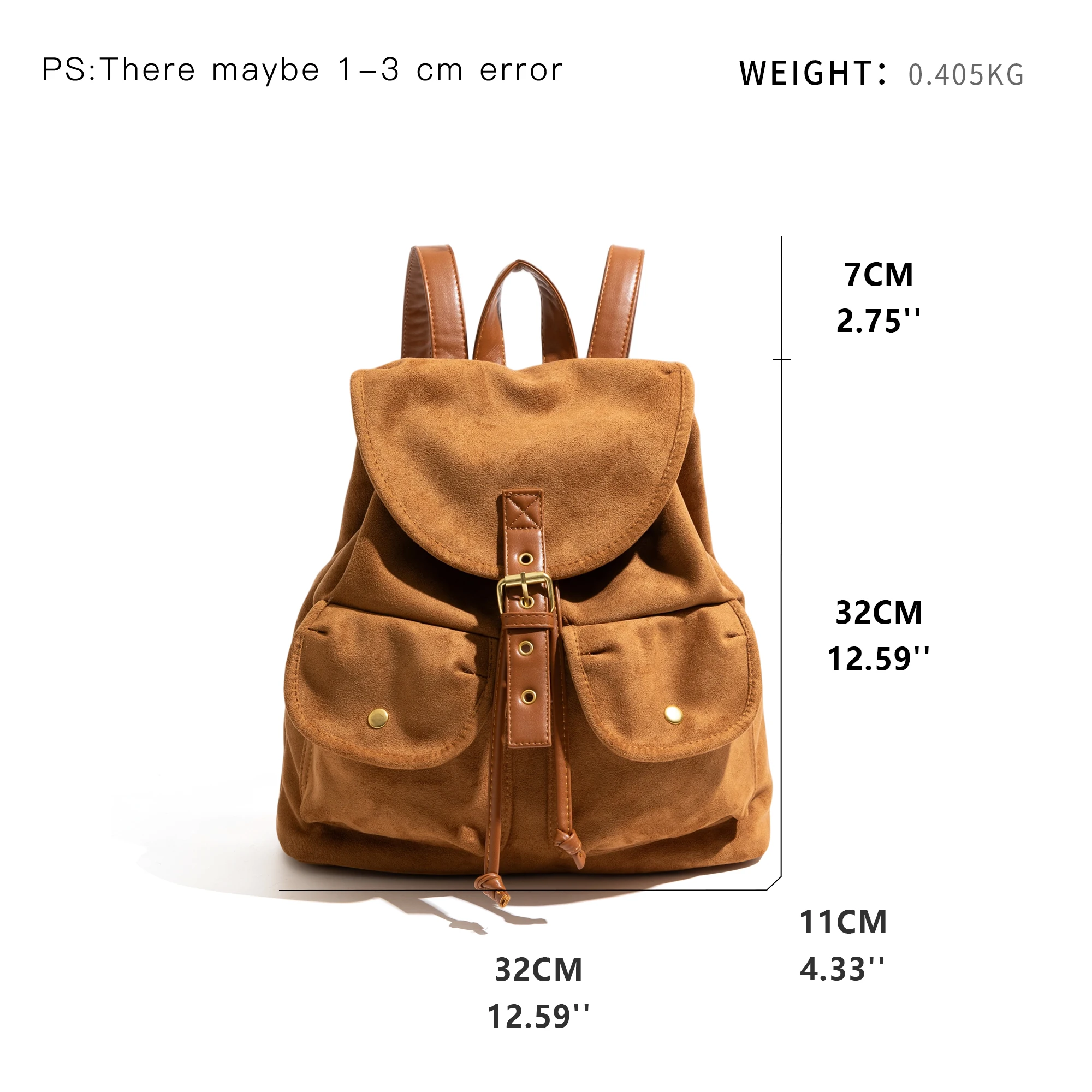 Classic and Fashionable Suede Backpack, Vintage Casual Drawstring Backpack, Suede Frosted Minimalist School Commuting Bag