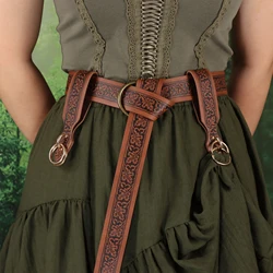 1/3PCS PU Leather Buckle Belt Renaissance Skirt Medieval Skirt Hiking Cosplay Costume Fashion Accessories Holiday Party
