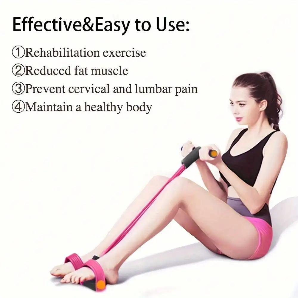 6Six-Tube эластичная веревка для йоги с педалью для растяжки, похудения и тренировок мышц, фитнес-оборудование для живота, талии, рук