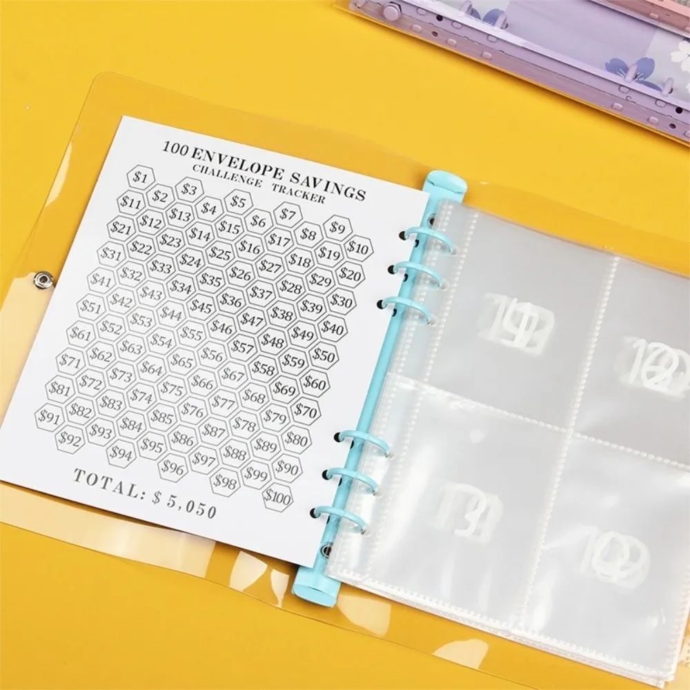 Picture 3: Financial Management 100 Envelope Savings Challenge Money Saving 100 Envelope Saving Money Binder Loose-Leaf Binder PVC