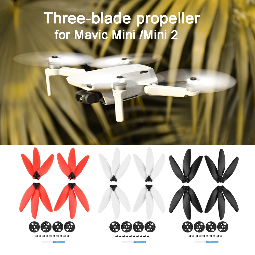 For DJI Mavic Mini /Mini 2 Drone Three-blade Propeller Light Weight Props Blade Replacement Wing Fans Spare Parts Accessories