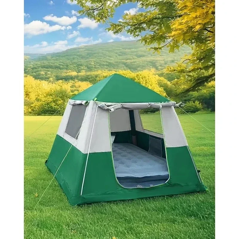 5㎡ 4-6 Person Acceptable Family Tent Waterproof Outdoor Tent Windproof Portable Easy Set up 4 Seasons Inflatable Tents