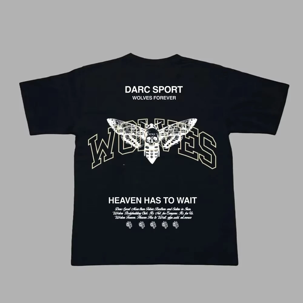 

DARC WOLVES DEATH MOTH OVERSIZED UNISEX TEE Workout Women T-Shirts Cotton Hip Hop Casual Shirts Gym Fitness T Shirt Men Top