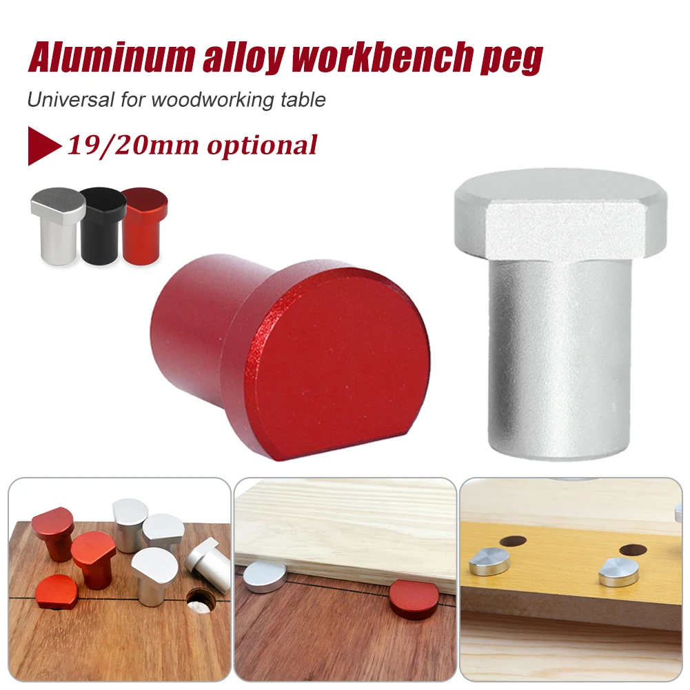 Woodworking Bench Dogs Aluminum Alloy Workbench Peg Brake Stops Table Clamp 19/20mm Table Limit Blocks Workshop Stopper