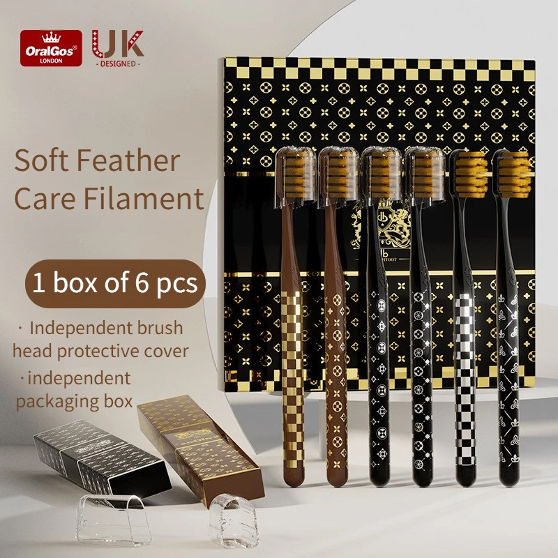 

UK Brand, High Grade Premium Soft Bristle Toothbrush, Adult Household Clean Gum Protecting Toothbrush, 6pcs Gift Set Genuine.