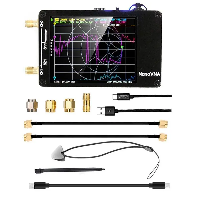 

AA94-2023 New Nanovna-H Vector Network Antenna Analyzer 10Khz-1.5Ghz MF VHF UHF Slot Spectrum Tester